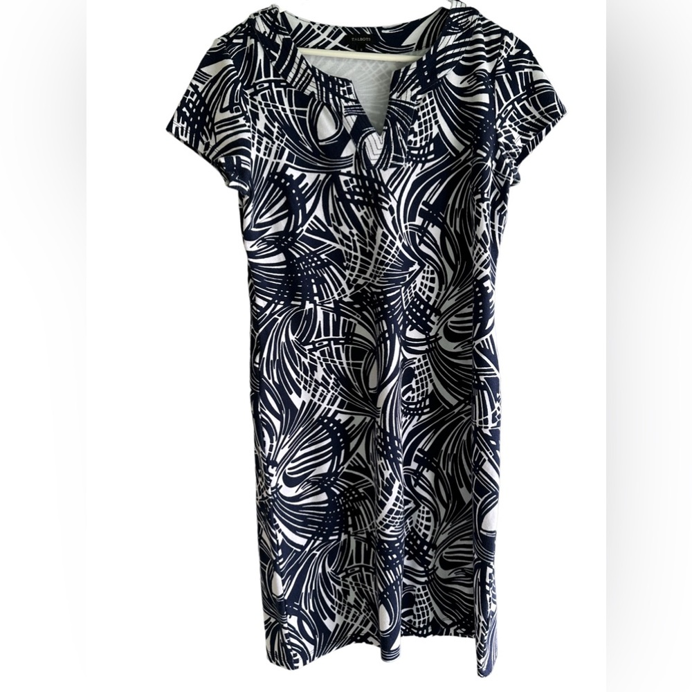 Dress  Talbots S blue white print